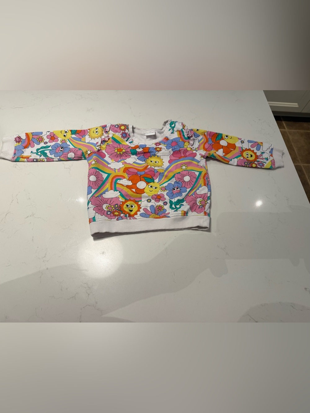 Bright Rainbow Floral Sweatshirt size 12-18 months